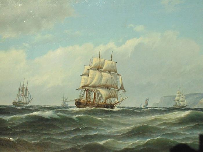 Carl Bille Shipping off the Norwegian Coast oil painting picture